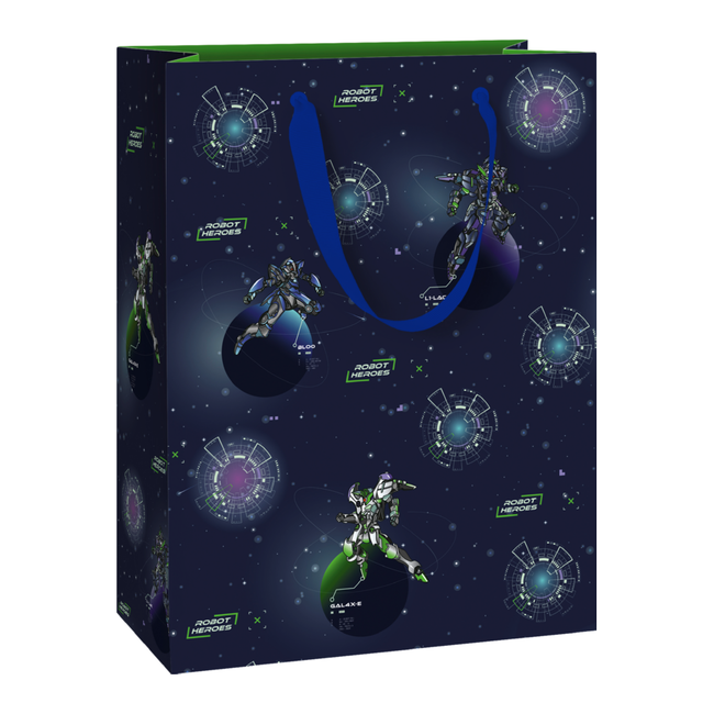 Papieren Draagtassen Robot Donkerblauw