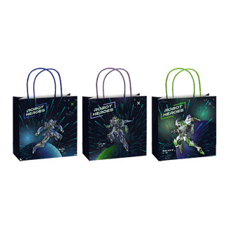 Papieren Draagtassen Robot Donkerblauw
