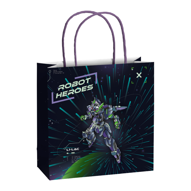 Papieren Draagtassen Robot Donkerblauw