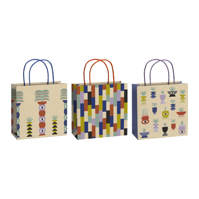 Papieren Draagtassen Shani Blauw