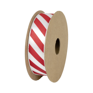 Satijnlint Spoel Stripes Rood