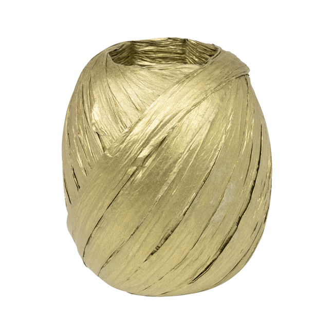 Raffia Lint Spoel Goud