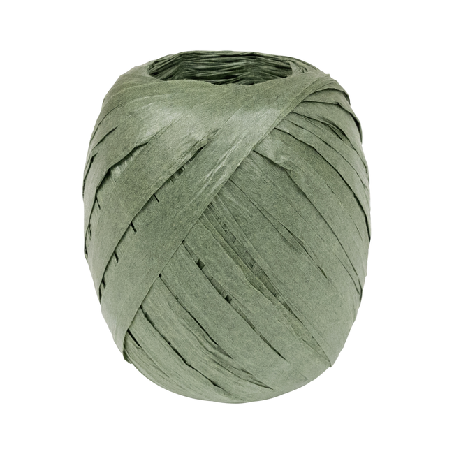 Raffia Lint Spoel Donkergroen