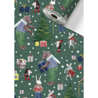 Cadeaupapier Melin Donkergroen