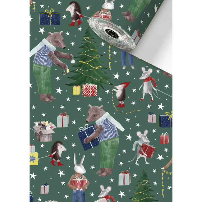 Cadeaupapier Melin Donkergroen
