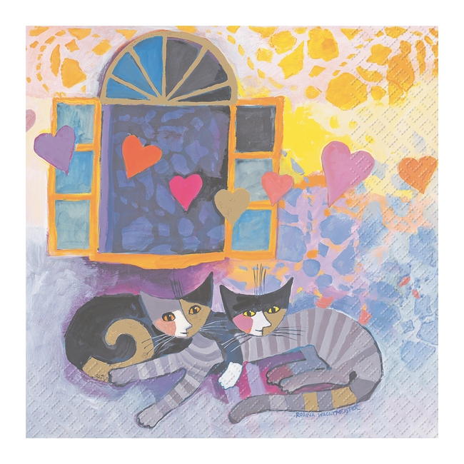 Servetten Flying Hearts Paars