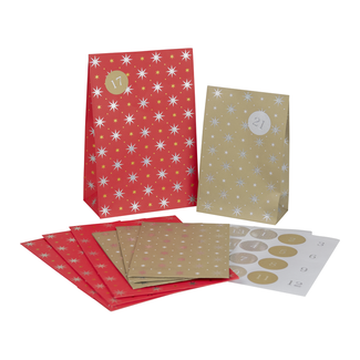 Cadeauzakjes Set Advent Zidonia Rood