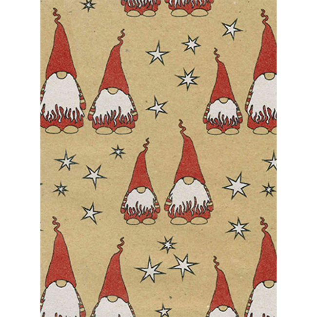 Cadeaupapier Winter Gnomes Red/Black/White