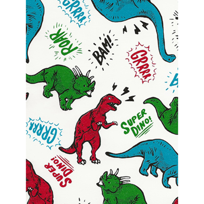 Cadeaupapier Super Dino Green/Red/Blue