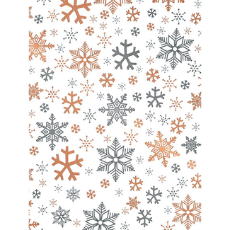 Cadeaupapier Snow Crystal White/Copper/Metal