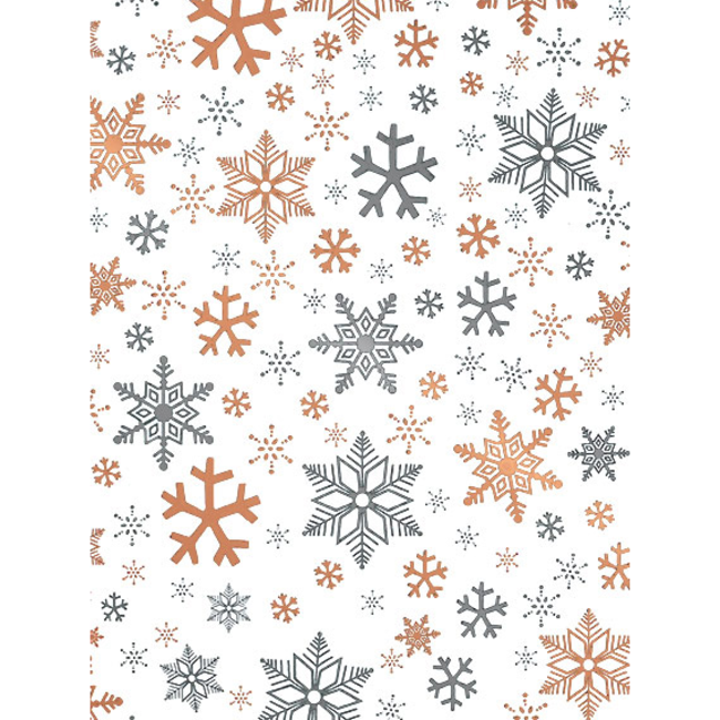 Cadeaupapier Snow Crystal White/Copper/Metal