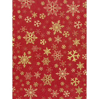 Cadeaupapier Snow Crystal Red/Gold