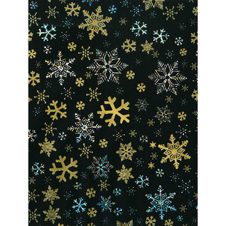 Cadeaupapier Snow Crystal Black/Gold