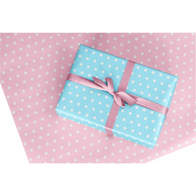 Cadeaupapier Small Dots Blue/Pink Rv