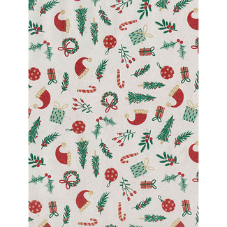 Cadeaupapier Santas Hats White/Green/Red