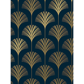 Cadeaupapier Royal Palmetto Darkblue/Gold