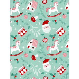 Cadeaupapier Rocking Horse Blue/Red