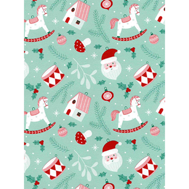 Cadeaupapier Rocking Horse Blue/Red