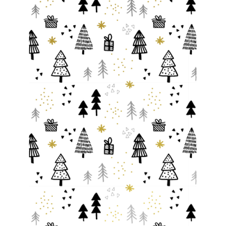 Cadeaupapier Pines & presents Black/Gold