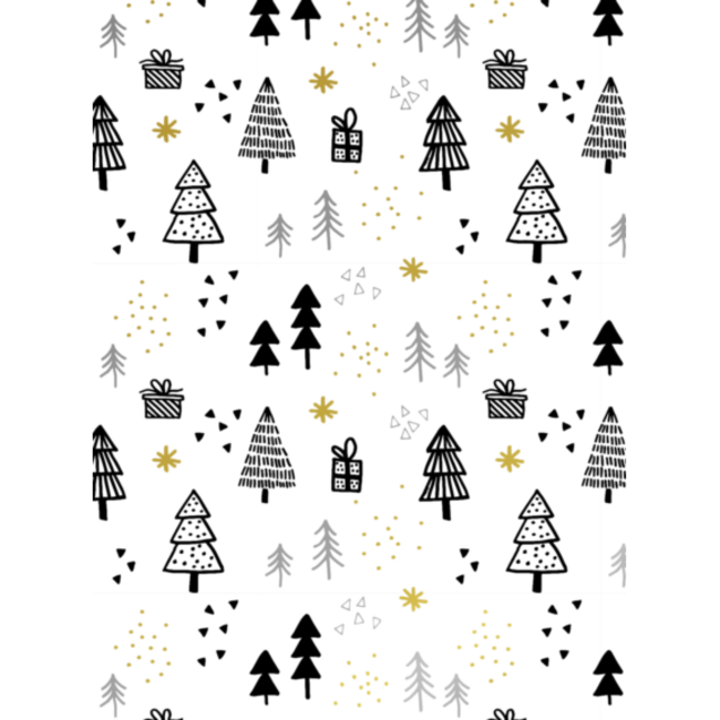 Cadeaupapier Pines & presents Black/Gold