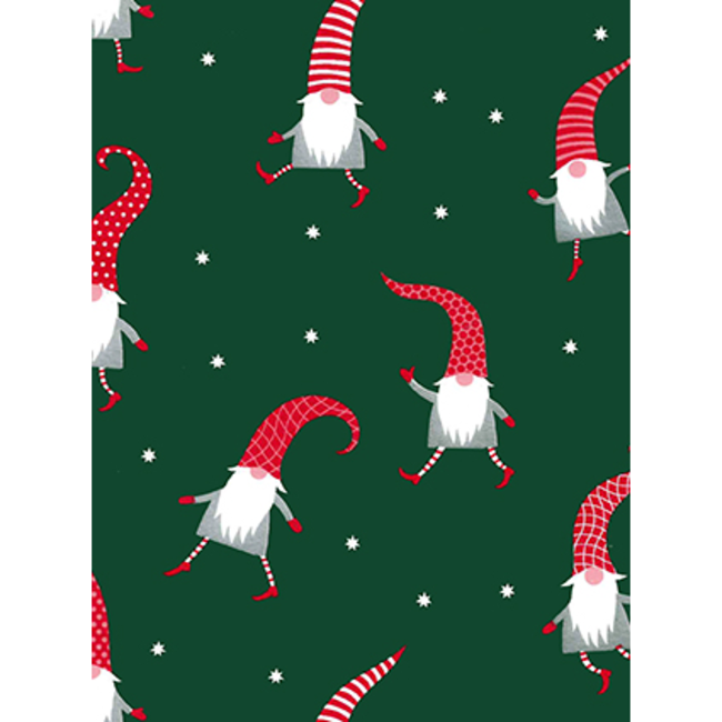 Cadeaupapier Nisse Darkgreen/Red/Silver