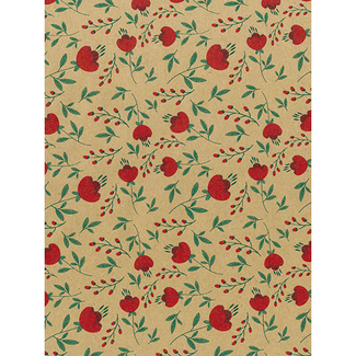 Cadeaupapier Lily Of The Valley Green/Red