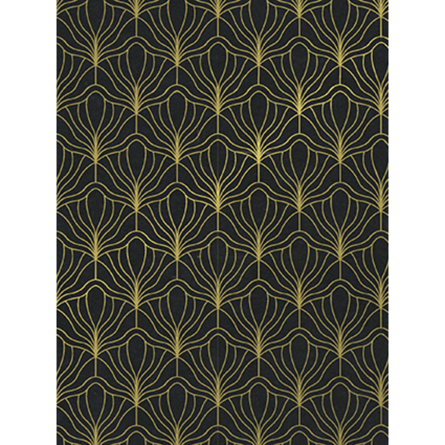 Cadeaupapier Artdeco Fan Black/Gold