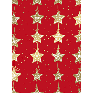 Cadeaupapier Cinnamon Stars Red/Gold