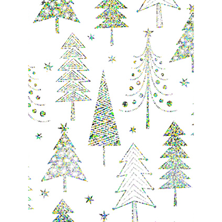 Cadeaupapier Cedar Trees White