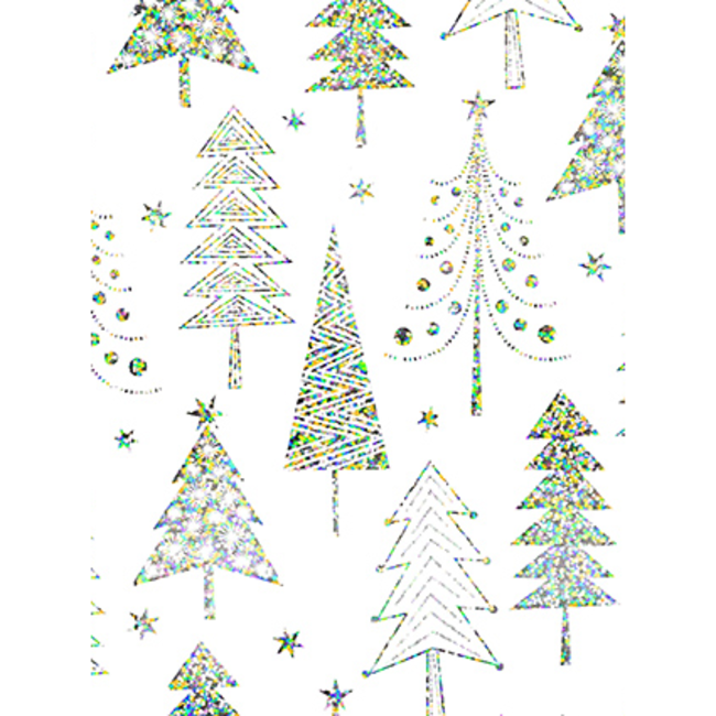 Cadeaupapier Cedar Trees White