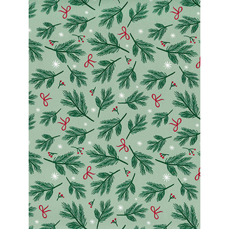 Cadeaupapier Bows&berries Green/Red