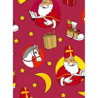 Cadeaupapier Sint With Moon Red