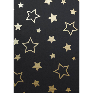 Cadeaupapier Stars Elegance Zwart
