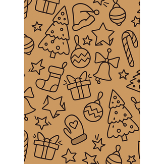 Cadeaupapier Christmas Doodles