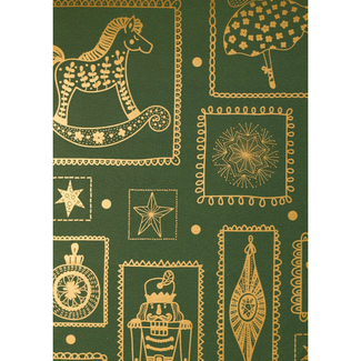 Cadeaupapier Holiday Treasures Groen