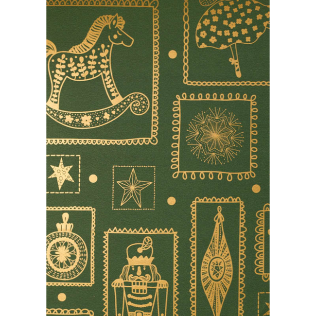 Cadeaupapier Holiday Treasures Groen