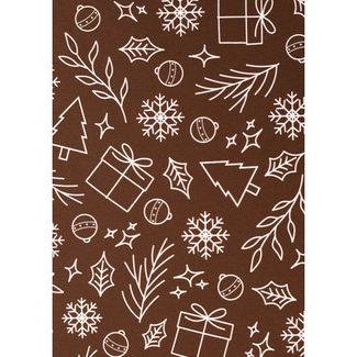 Cadeaupapier Christmas Ornaments Bruin