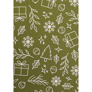 Cadeaupapier Christmas Ornaments Groen