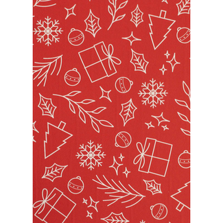 Cadeaupapier Christmas Ornaments Rood