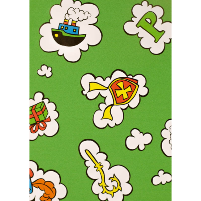 Cadeaupapier Pieten Muts Groen