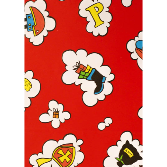Cadeaupapier Pieten Muts Rood