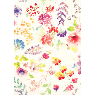 Cadeaupapier Aquarel Flowers Geel