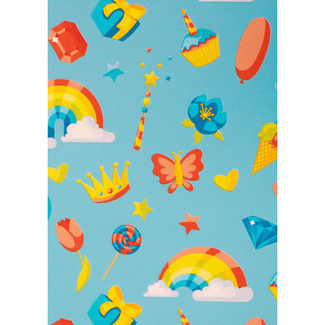 Cadeaupapier Rainbow Blauw