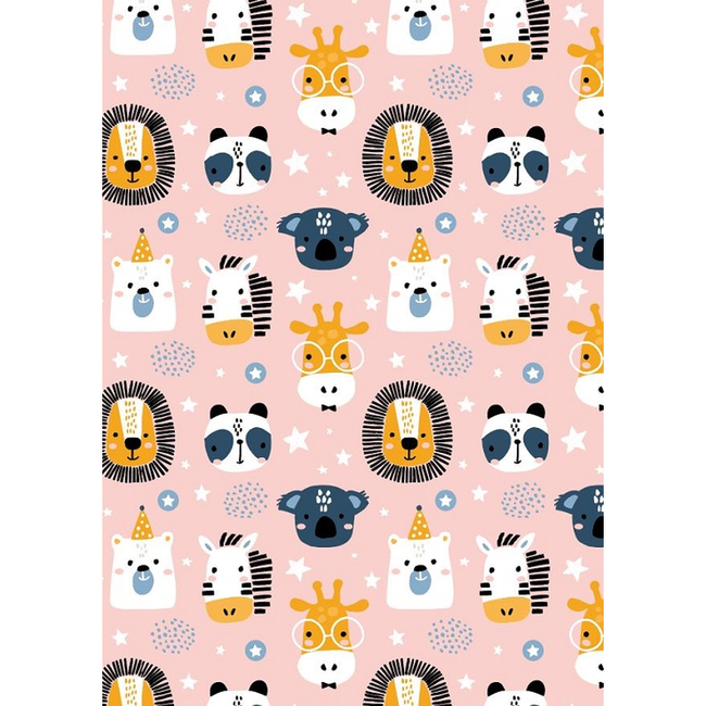 Cadeaupapier Party Animals Roze