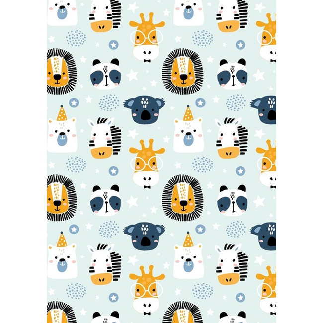 Cadeaupapier Party Animals Blauw