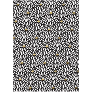 Cadeaupapier Art Deco Bloom Zwart