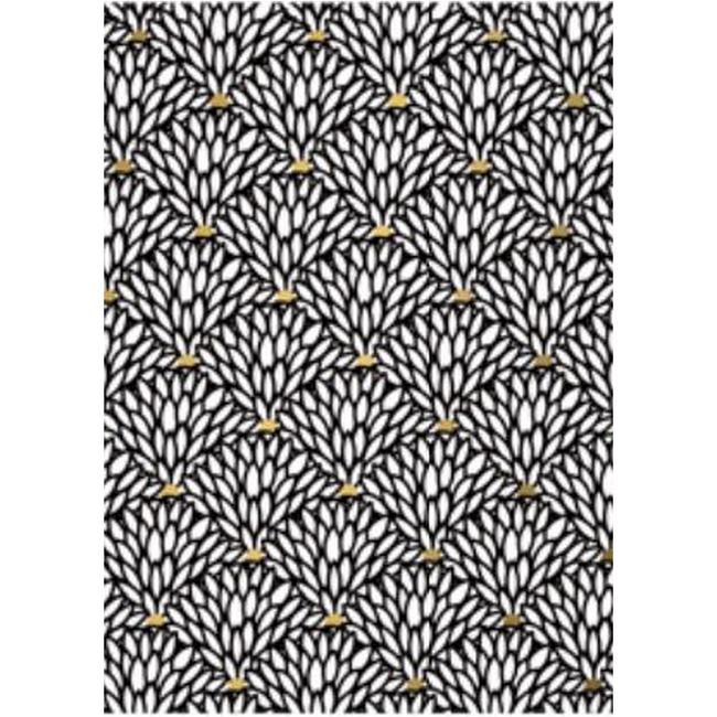 Cadeaupapier Art Deco Bloom Zwart