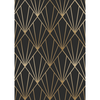 Cadeaupapier Deco Diamonds Zwart