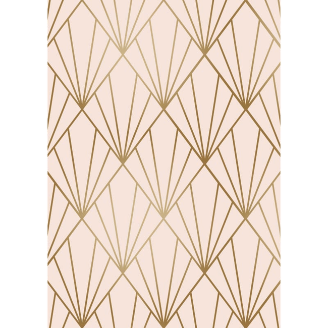 Cadeaupapier Deco Diamonds Zalm