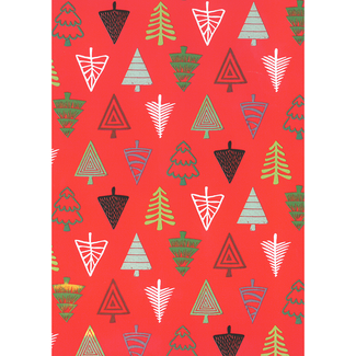 Cadeaupapier Forest Festivities Rood
